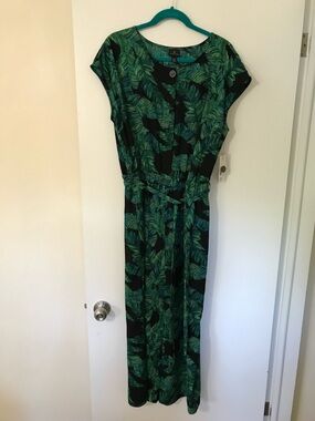NWT Worthington palm print jumpsuit women’s XXL